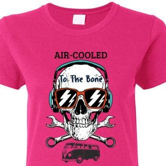 VW Bus Volkswagen tee air cooled to the bone with skull volkswagen enthusiast t-shirt