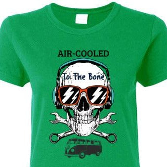 air cooled to the bone green vw lover t-shirt