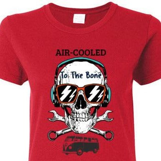 air cooled to the bone red vw lover t-shirt