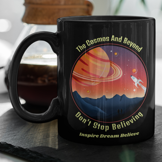 the cosmos outer space coffee mug inspire dream believe interplanetary