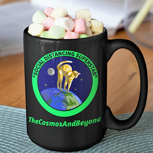 SOCIAL DISTANCING SUPERSTAR The Cosmos And Beyond cat in space coffee mug unique gift