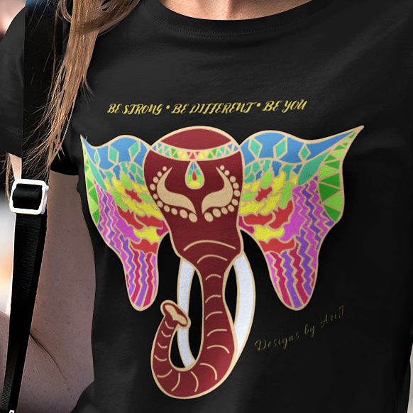 Inspirational elephant t-shirt, gay pride shirt, india elephant
