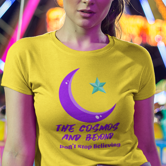 the cosmos and beyond inspirational tee shirt t-shirt / outer space / crescent moon shirt / stars / outer space