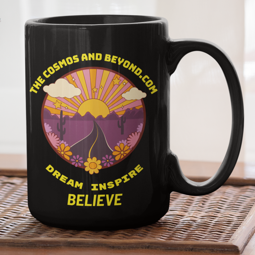 coffee mug inspire dream believe the cosmos sunset road