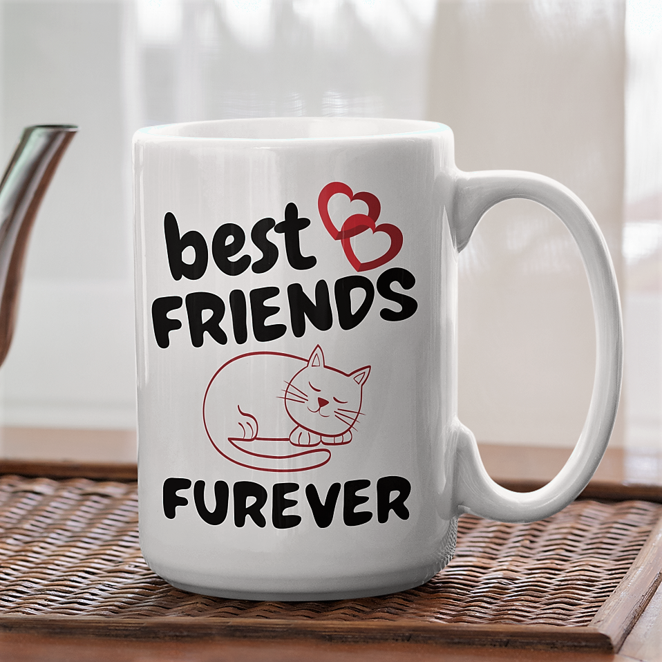 cat coffee mug for best friend, i love you mug, cat lovers gift