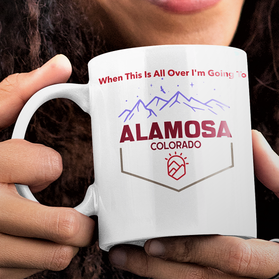 Alamosa Colorado mountains coffee mug