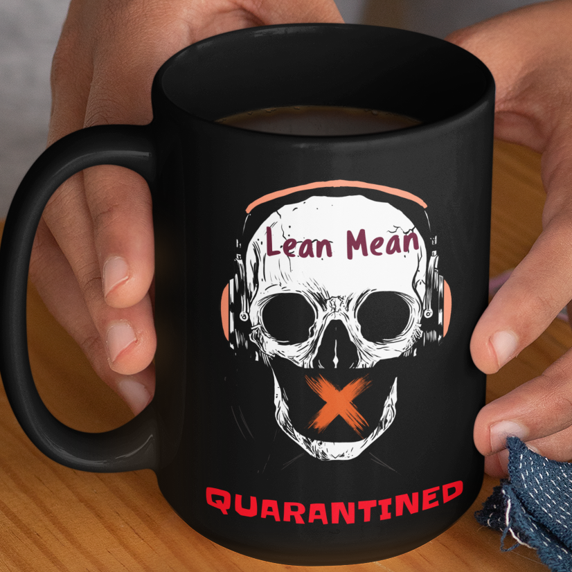 quarantined coffee mug unique gift skull mask harley