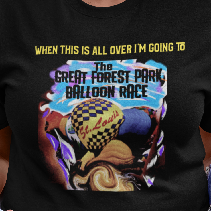 the great forest park balloon race st. louis t shirt