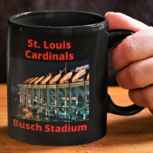 St Louis Cardinals baseball, Busch stadium, fan coffee mug