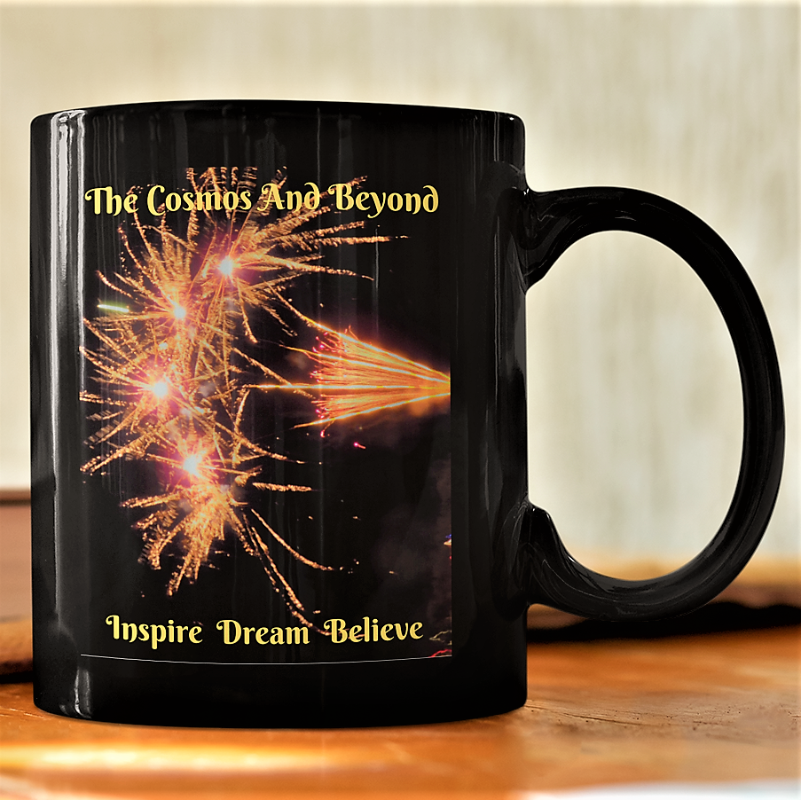 the cosmos and beyond, inspire, dream believe, inspirational coffee mug, outer space, astronaut gift, Christmas present