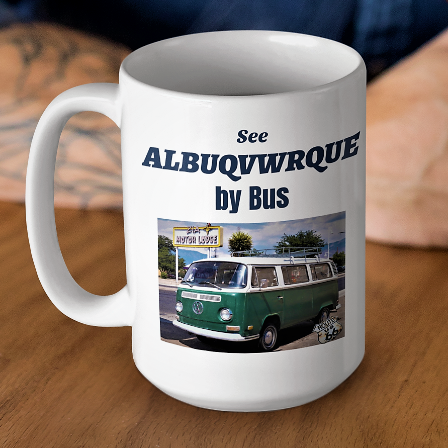 VW Volkswagen Bus coffee mug see albuqvwrque by bus albuquerque NM new mexico
