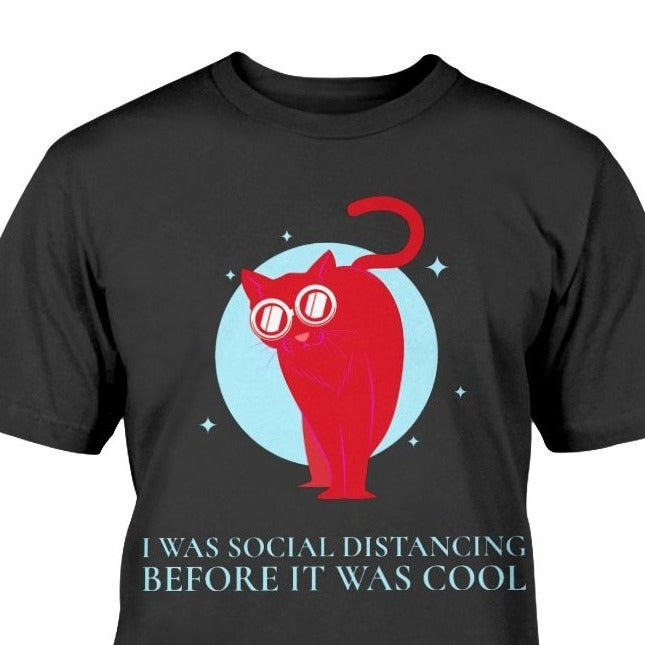 social distancing cool cat t-shirt gift