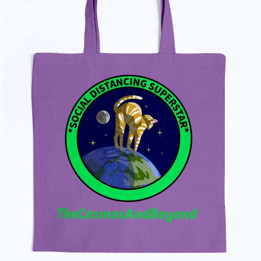 social distancing cat tote bag outer space planetary