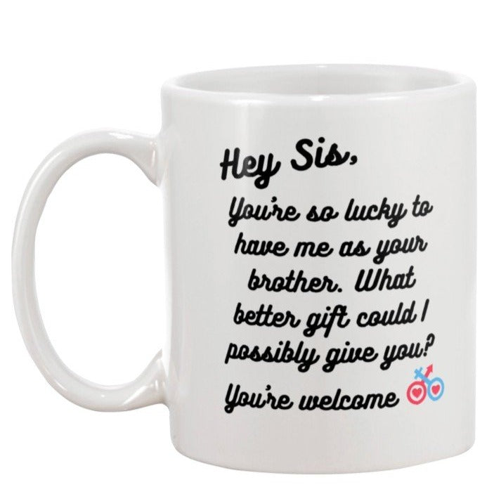 gift for sister from brother, coffee mug for sister, coffee lover, christmas gift for sister