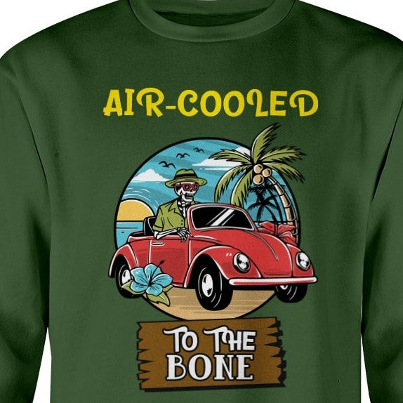 air cooled to the bone, VW shirt, Volkswagen fan enthusiast gift, VW sweatshirt, skeleton and VW club, VW beetle