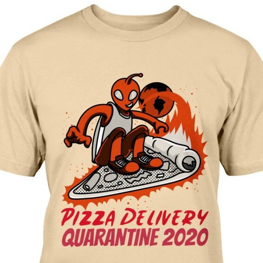 pizza delivery quarantine 2020 t shirt unique gift skateboarding tee