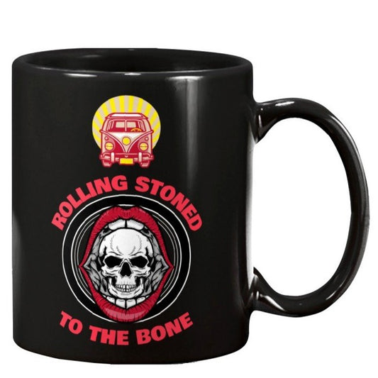 Rolling Stones coffee mug, VW bus mug, to the bone volkswagen, the stones lips, vw lover mug