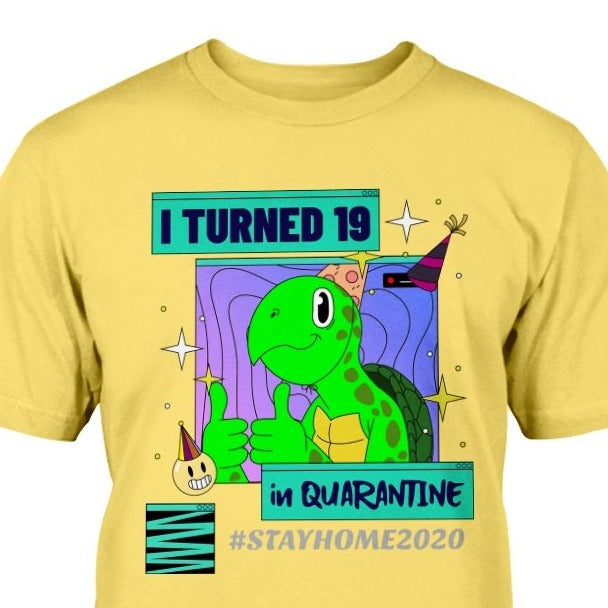 19 birthday t-shirt unique gift turtle