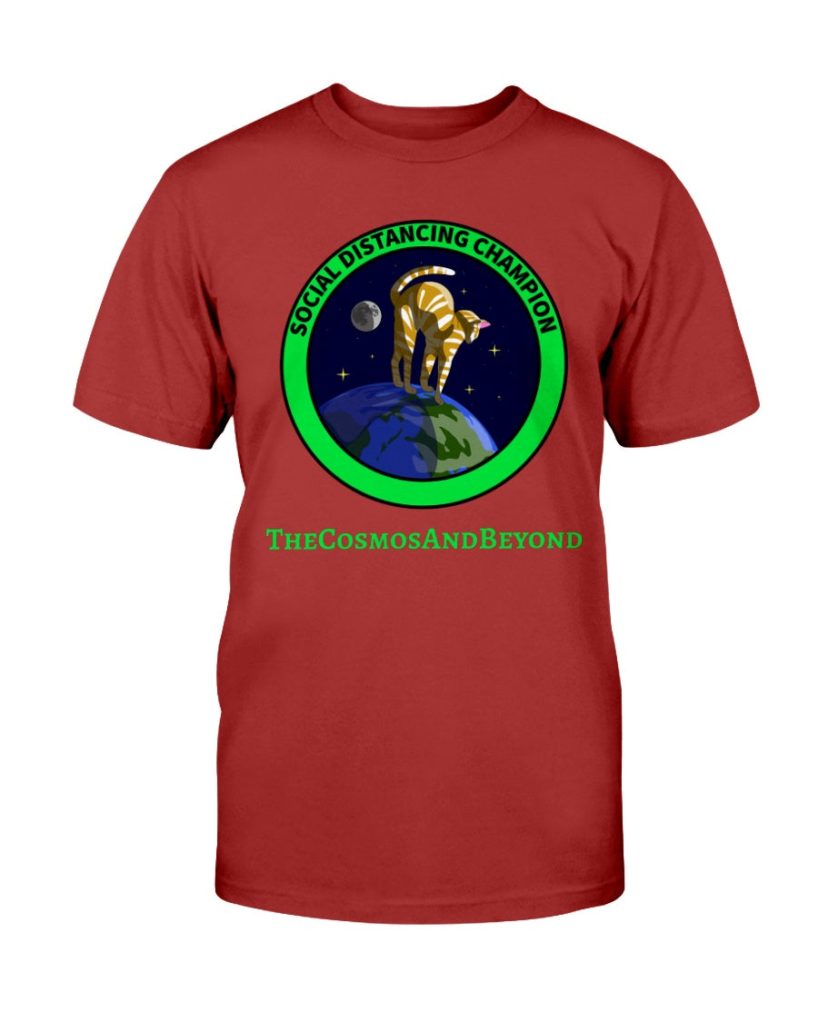 SOCIAL DISTANCING CHAMPION The Cosmos And Beyond cat in space t-shirt great gift