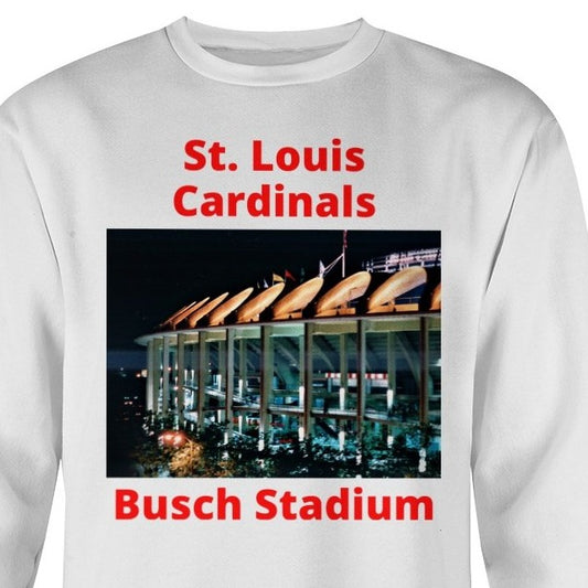 St. Louis Cardinals Busch Stadium crewneck sweatshirt, Cardinals baseball, old Busch Stadium, Cardinals baseball shirt, Cardinals tickets