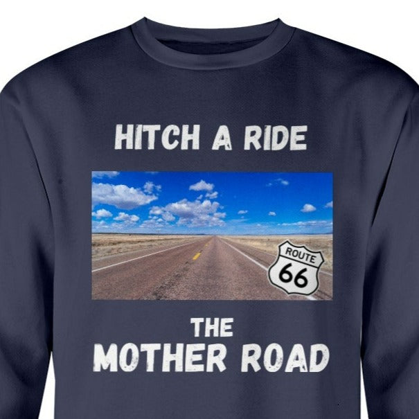 Hitch A Ride Route 66 t-shirt souvenir attractions, The Mother Road tee, Route 66 sweatshirt, views on Route 66 lover, hitchhikers, hitchhiking, riding