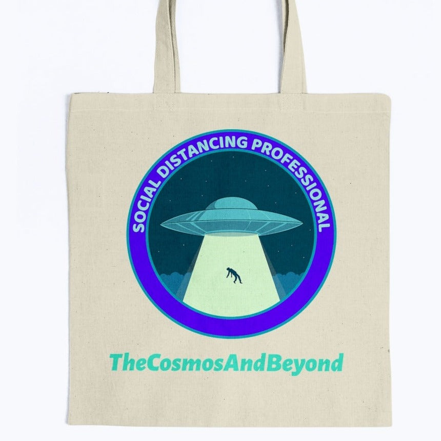 SOCIAL DISTANCING PROFESSIONAL TheCosmosAndBeyond spaceship Canvas Tote