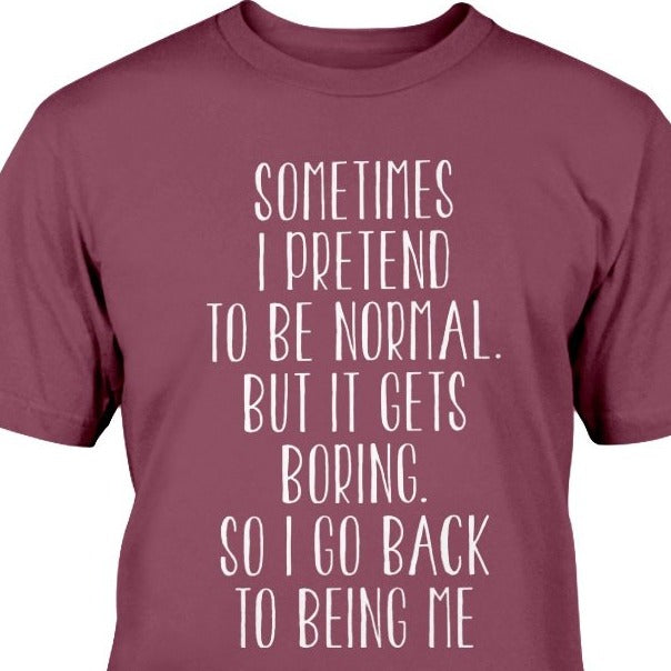 sometimes i pretend to be normal satirical t-shirt gift