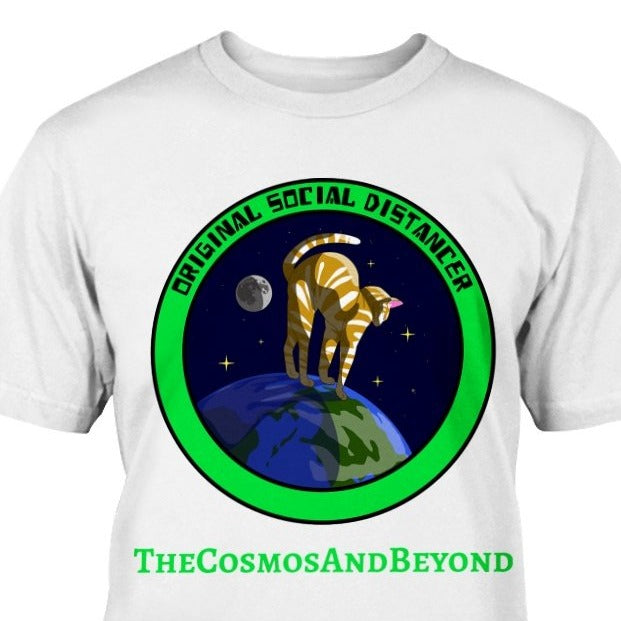 funny cat t-shirt, I love cats, Christmas gift for cat lover, cat toy, Social Distance The Cosmos And Beyond cat T-shirt, cats in space, outer space, cat lover gift