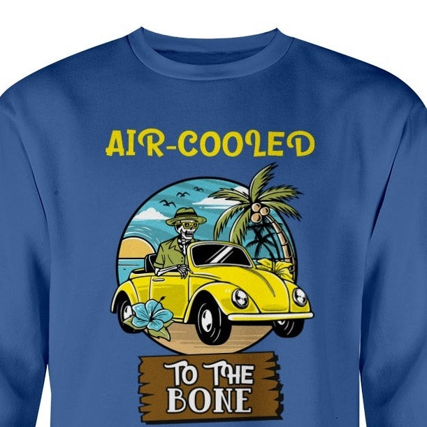 air cooled to the bone, VW shirt, Volkswagen fan enthusiast gift, VW sweatshirt, skeleton and VW club, VW beetle