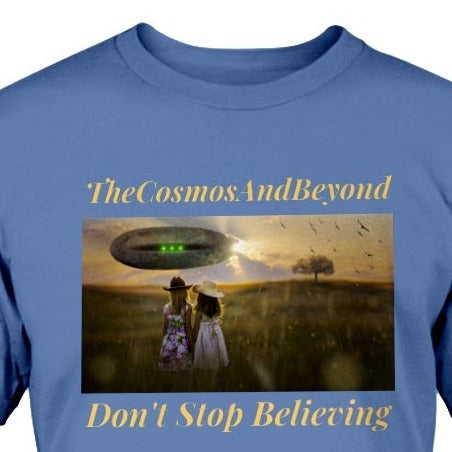 The Cosmos And Beyond alien t-shirt, alien believer gift, girl in cowboy hats outfits, UFO witness, outer space shirt, Roswell NM, flying saucers, alien spaceship, alien abduction, life on other planets, alien t-shirt, cool gift Mom