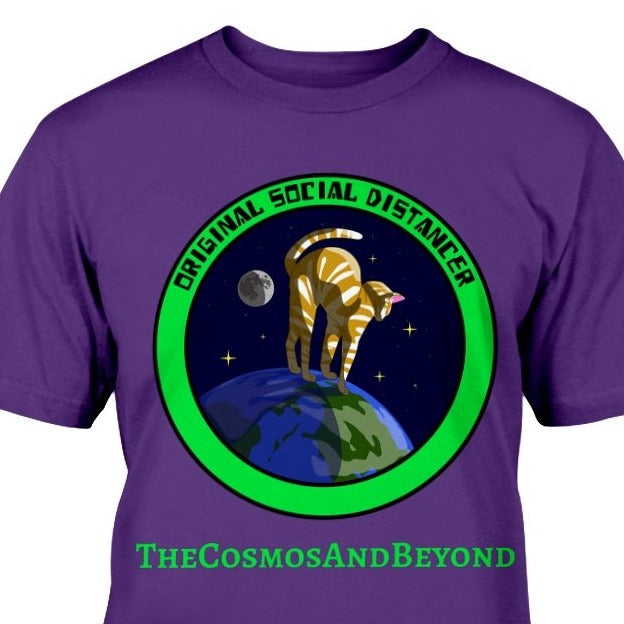 funny cat t-shirt, I love cats, Christmas gift for cat lover, cat toy, Social Distance The Cosmos And Beyond cat T-shirt, cats in space, outer space, cat lover gift, quarantine cat unique gift tee