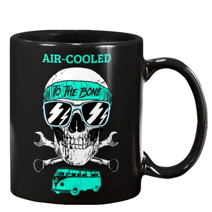 air cooled to the bone skull bus vw volkswagen enthusiast coffee mug