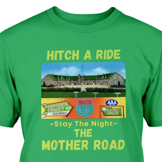 Route 66 t-shirt, The Mother Road, Shamrock Court