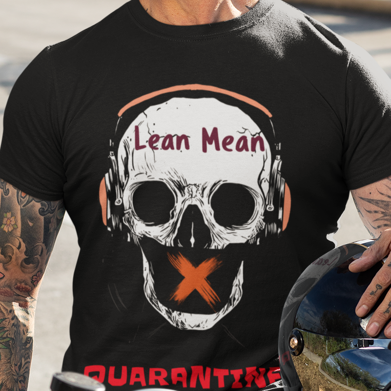 quarantined motorcycle skull t shirt