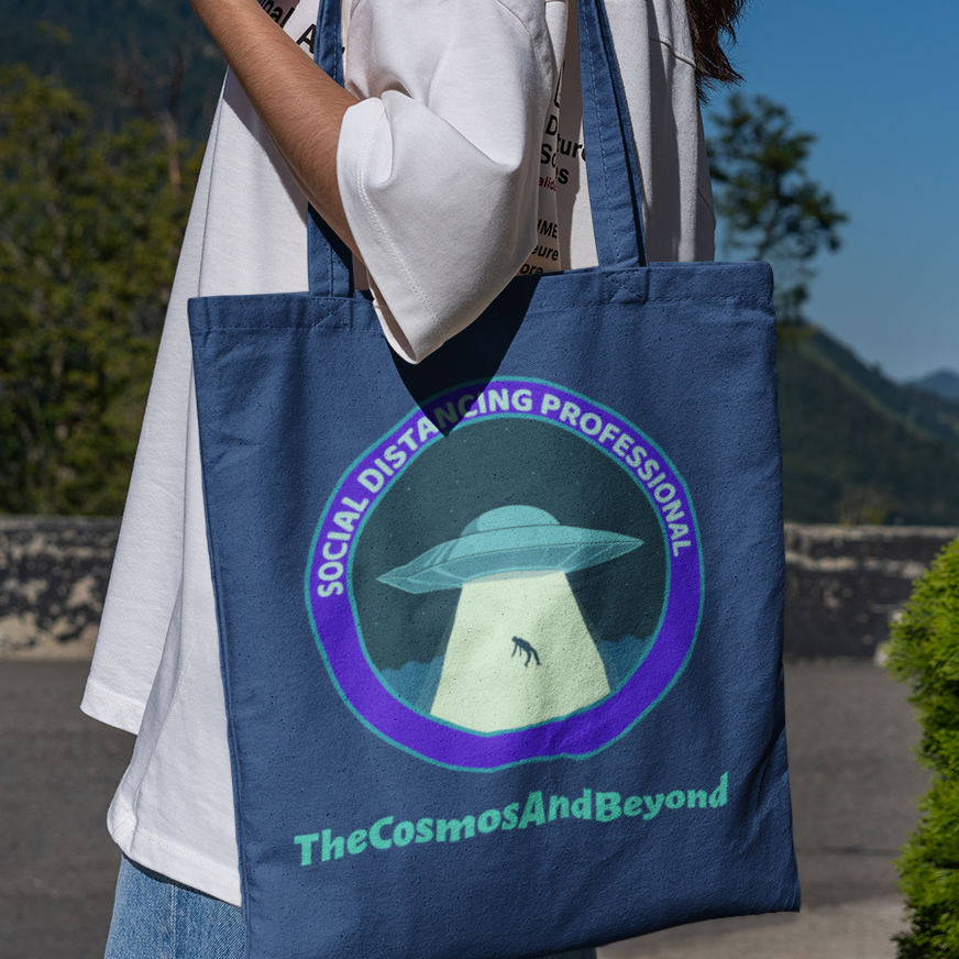 SOCIAL DISTANCING PROFESSIONAL The Cosmos And Beyond spaceship Canvas Tote unique gift